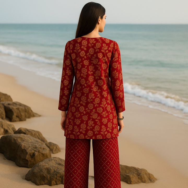 Cherry pop Printed imported lawn Suit -  unstitched 2PC D113