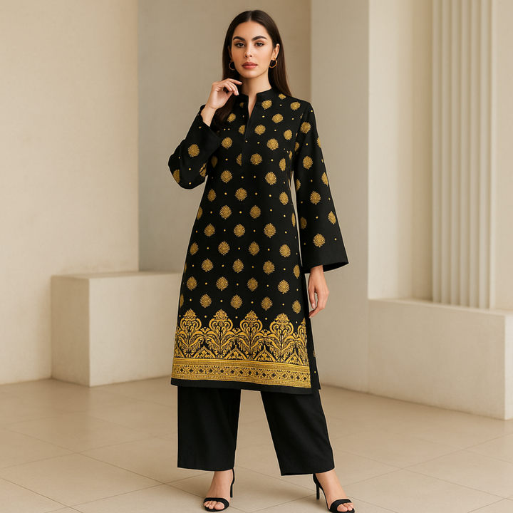 LINZAA Printed imported lawn Suit -  unstitched 2PC D39