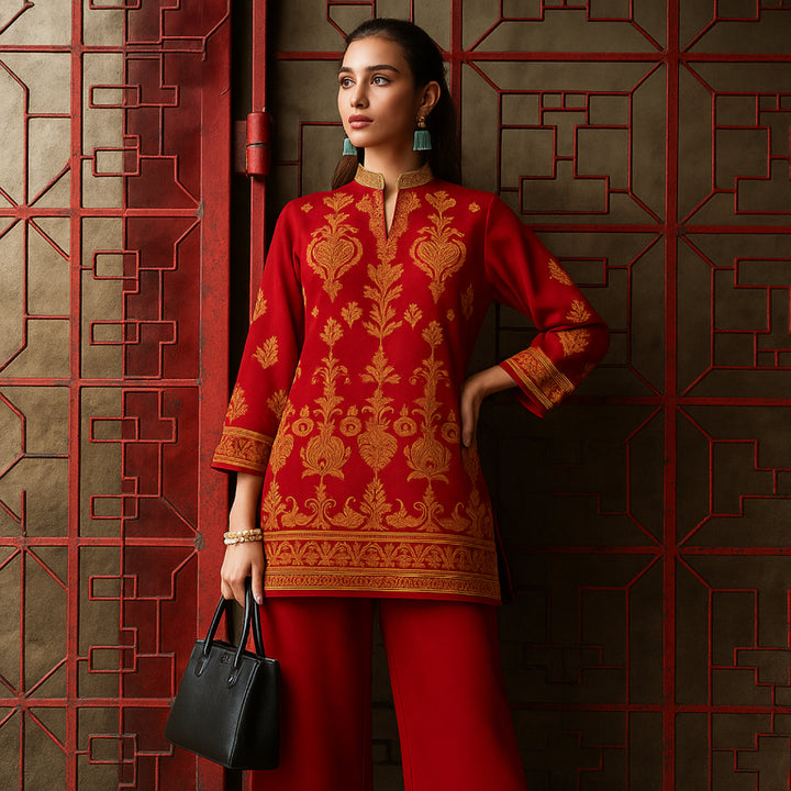 ZARQA Printed imported lawn Suit -  unstitched 2PC D14