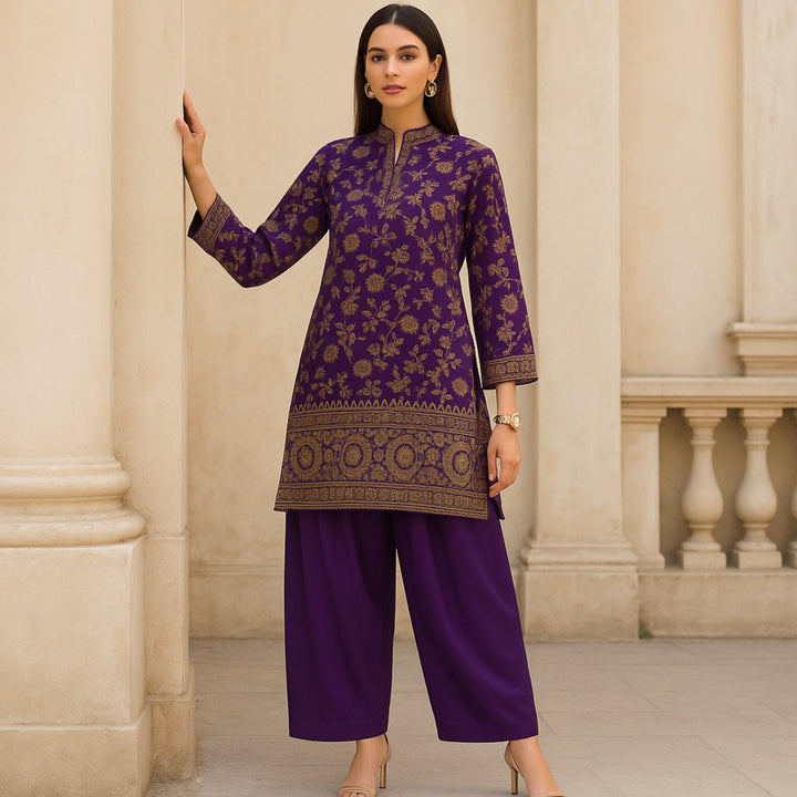 FIRAAQ Printed imported lawn Suit -  unstitched 2PC D45