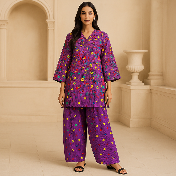 Plazic Printed Lawn Suit -  unstitched 2PC