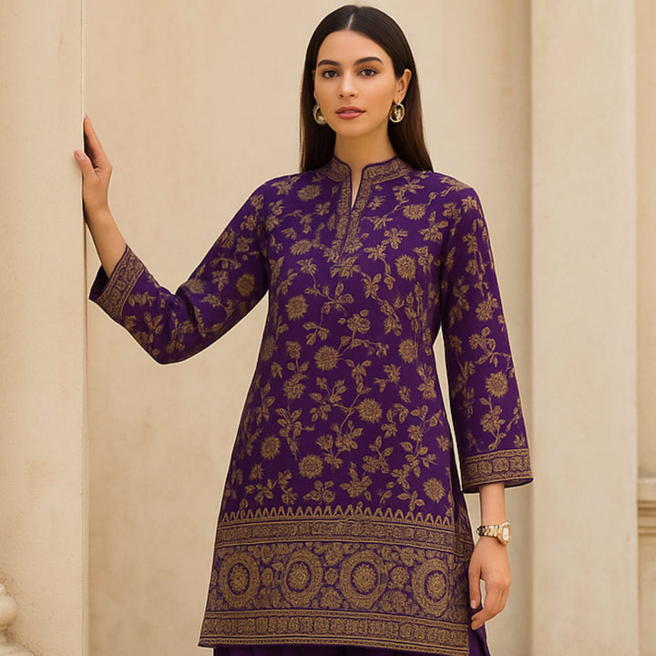 FIRAAQ Printed imported lawn Suit -  unstitched 2PC D45