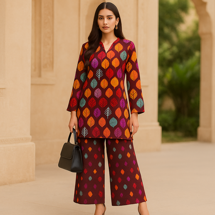 Teak Printed Lawn Suit -  unstitched 2PC
