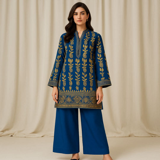 INDUS Printed imported lawn Suit -  unstitched 2PC D104