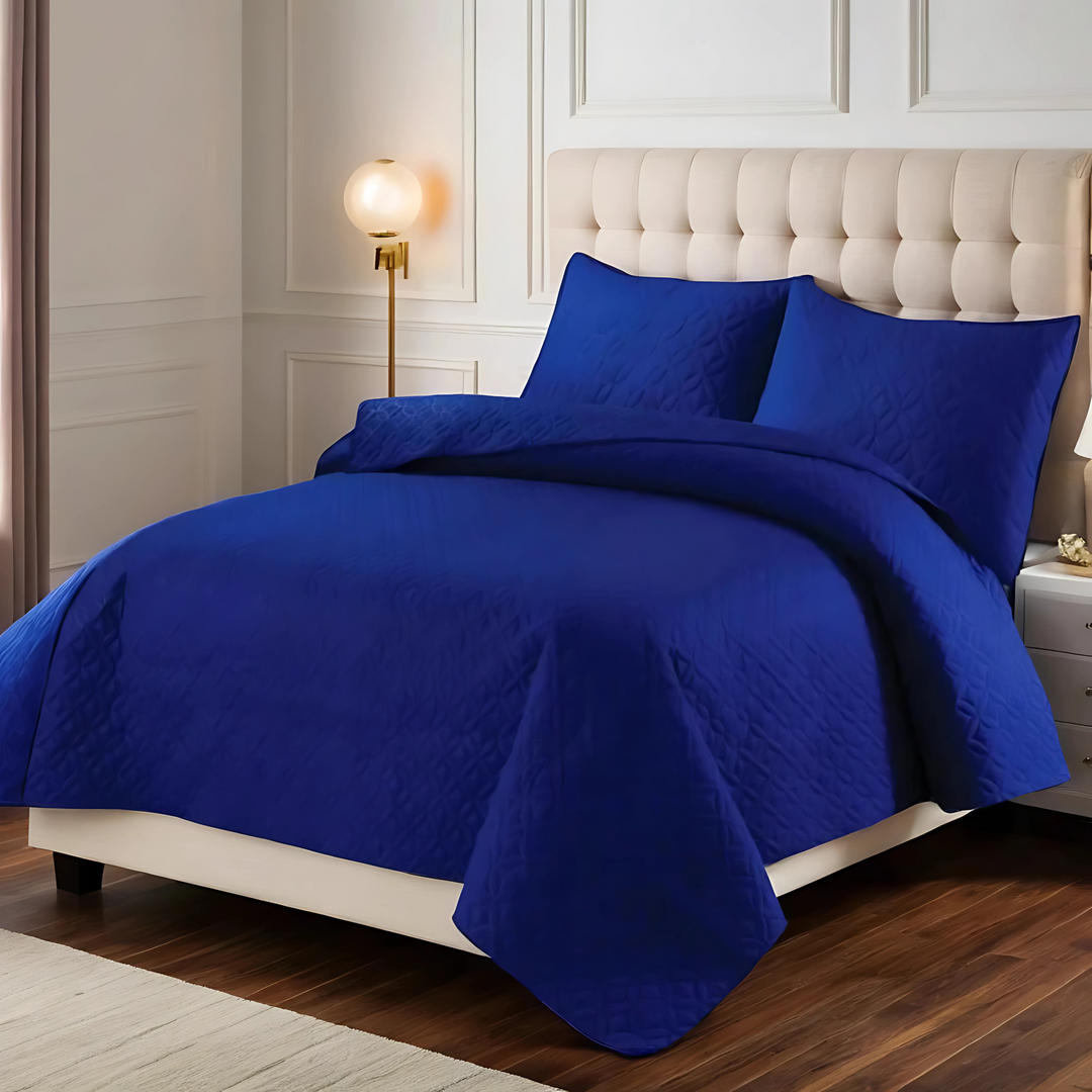 D.BLUE BEDSPREAD SET - 3 PCS (PREMIUM)