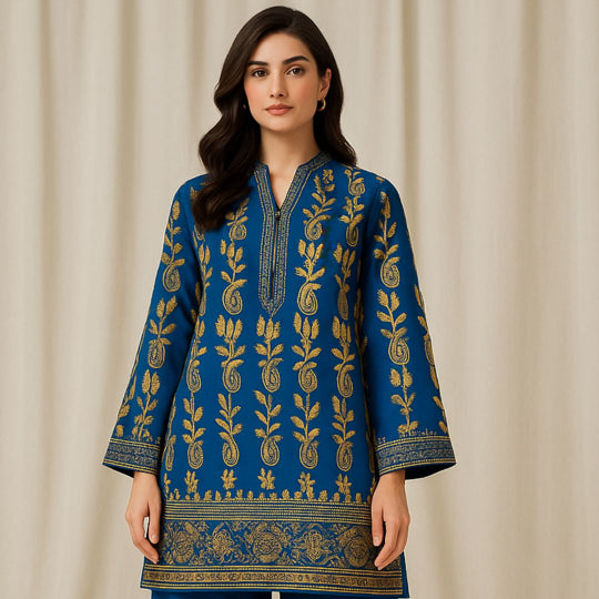 INDUS Printed imported lawn Suit -  unstitched 2PC D104