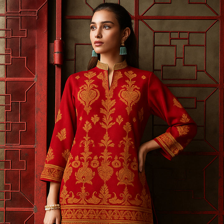 ZARQA Printed imported lawn Suit -  unstitched 2PC D14