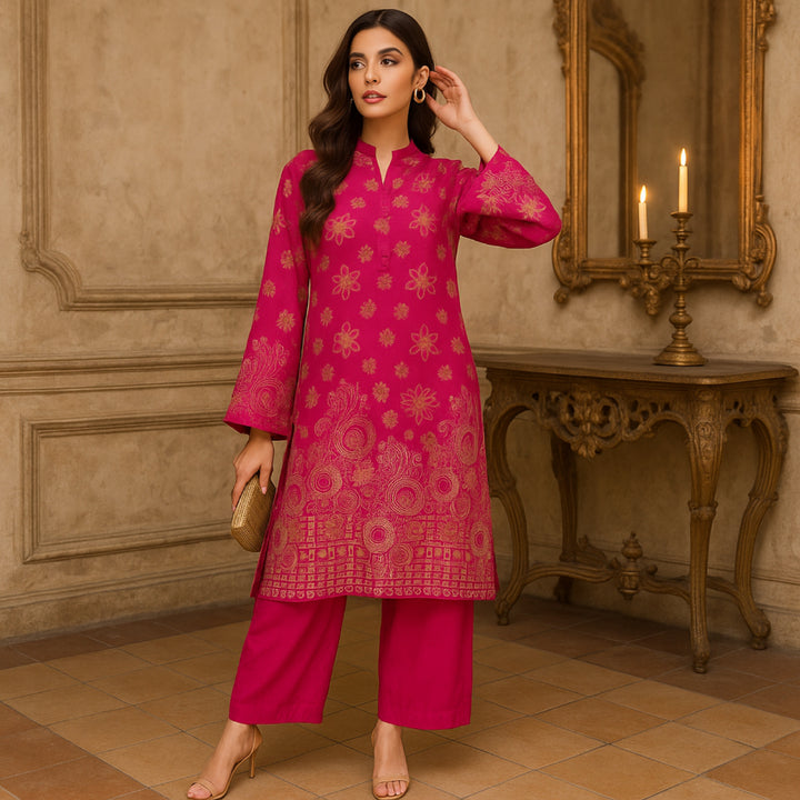 ZARQASH Printed imported lawn Suit -  unstitched 2PC D64