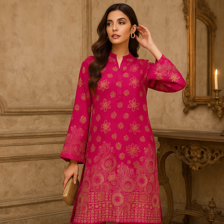ZARQASH Printed imported lawn Suit -  unstitched 2PC D64