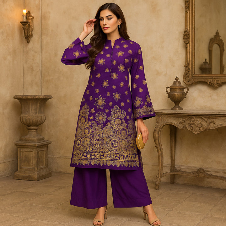 SUROOR Printed imported lawn Suit -  unstitched 2PC D63