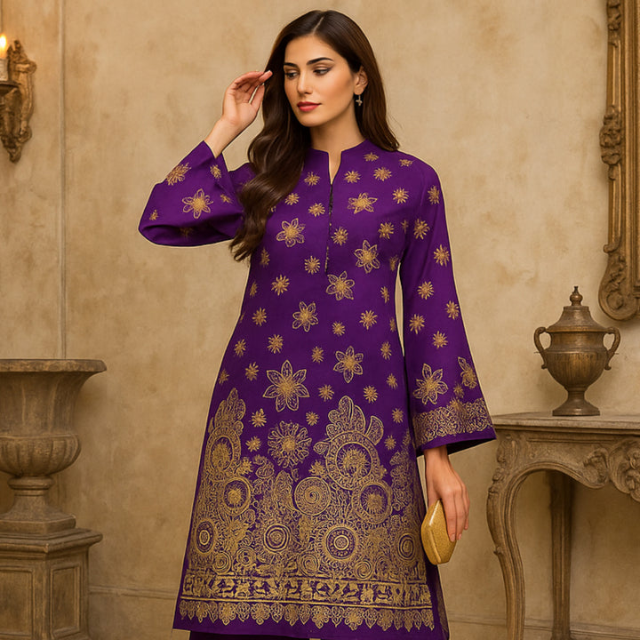 SUROOR Printed imported lawn Suit -  unstitched 2PC D63