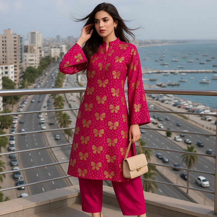 ROSHNI Printed imported lawn Suit -   unstitched2PC D84