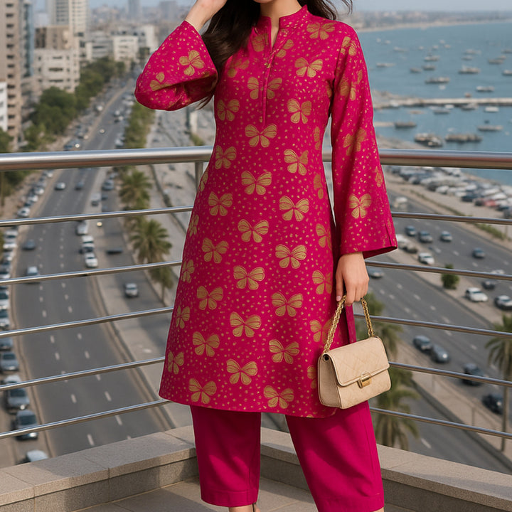 ROSHNI Printed imported lawn Suit -   unstitched2PC D84