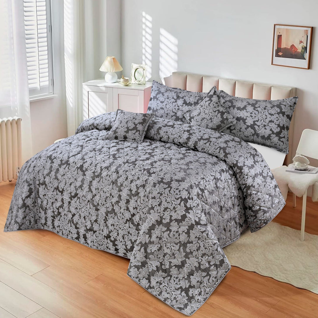 ORIELIA Quilted Bedspread Set - 5 Pcs