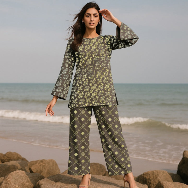 ALGOZA Printed imported lawn Suit - unstitched 2PC D116