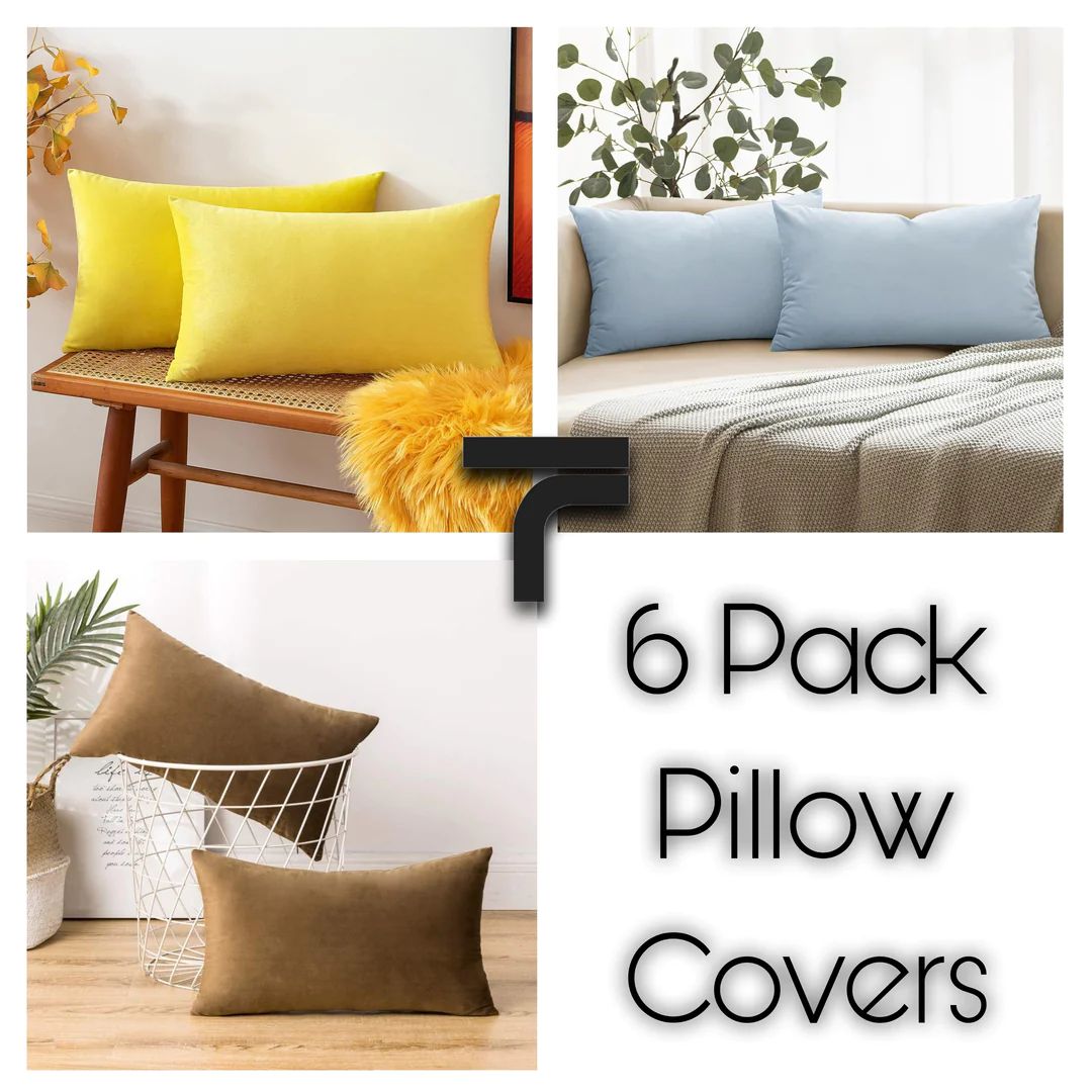assorted pillow covers (pack of 6)