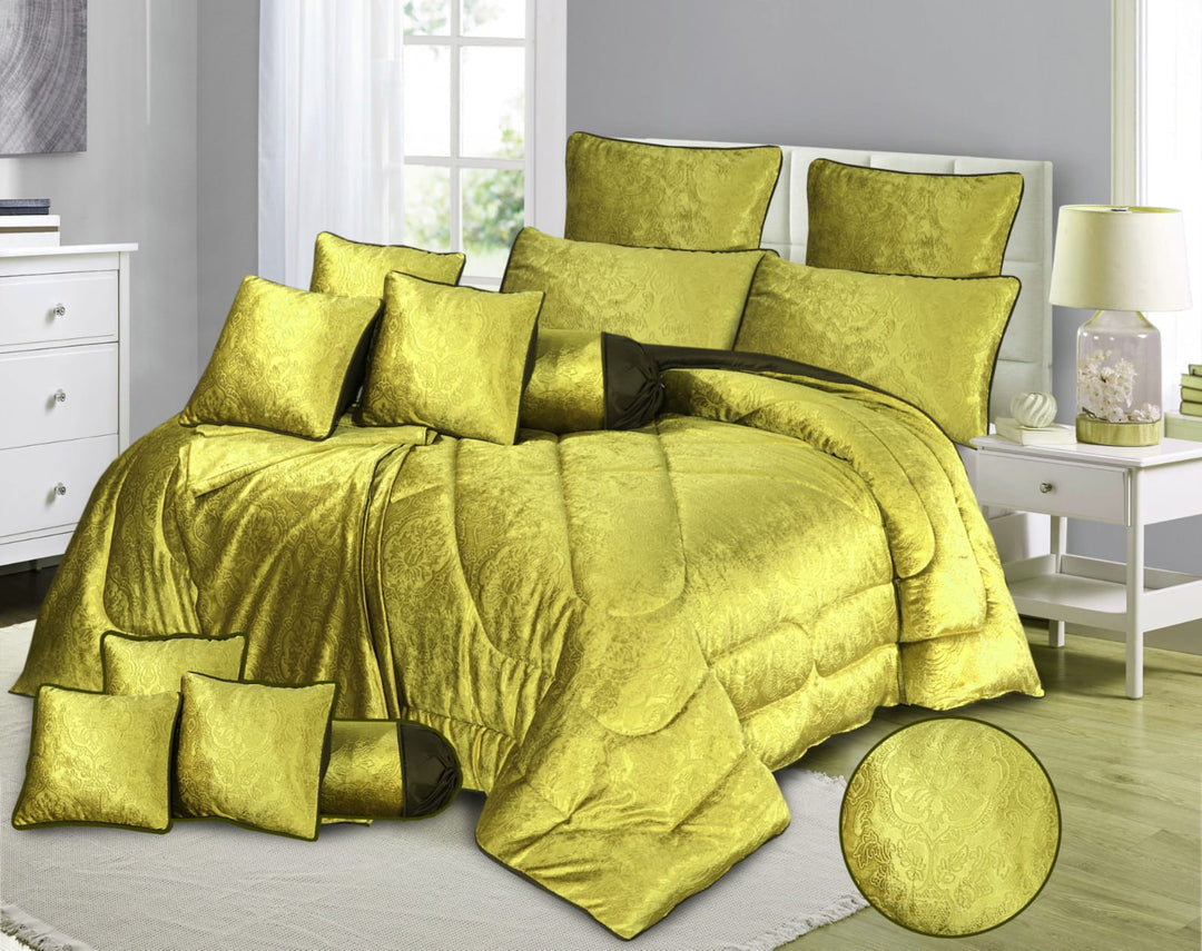 LIME COMFORTER SET - 14 PCS