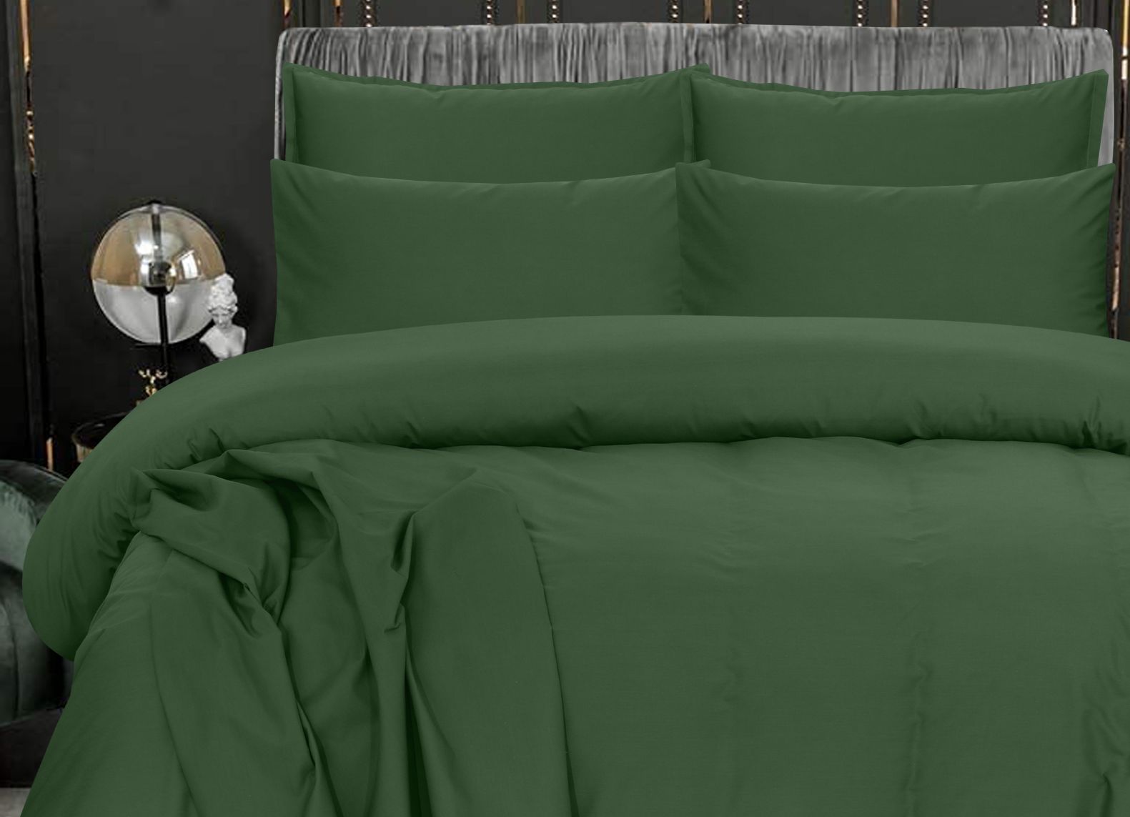 OLIVE GREEN  DUVET SET - 6 PCS (PREMIUM)