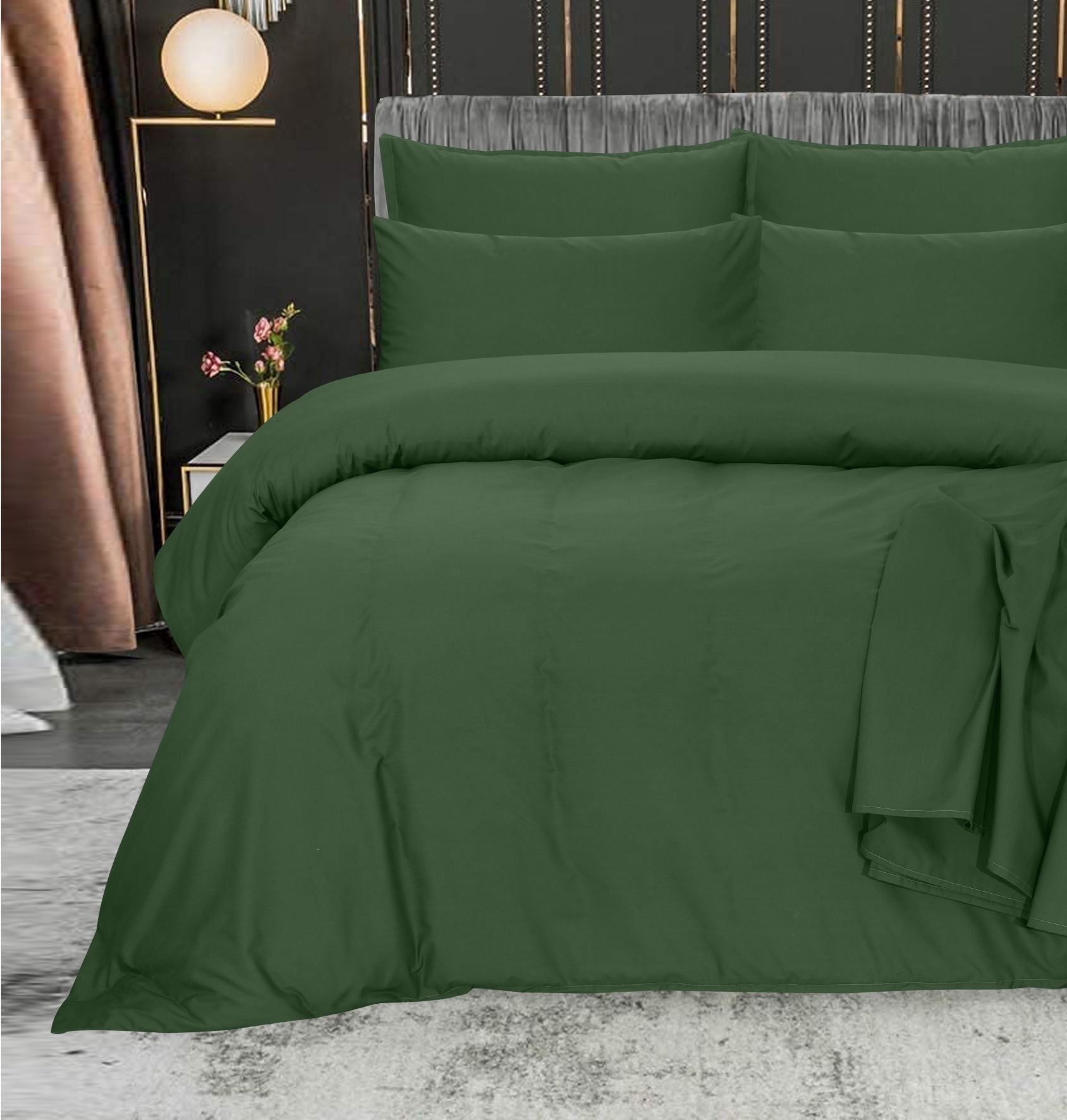 OLIVE GREEN  DUVET SET - 6 PCS (PREMIUM)