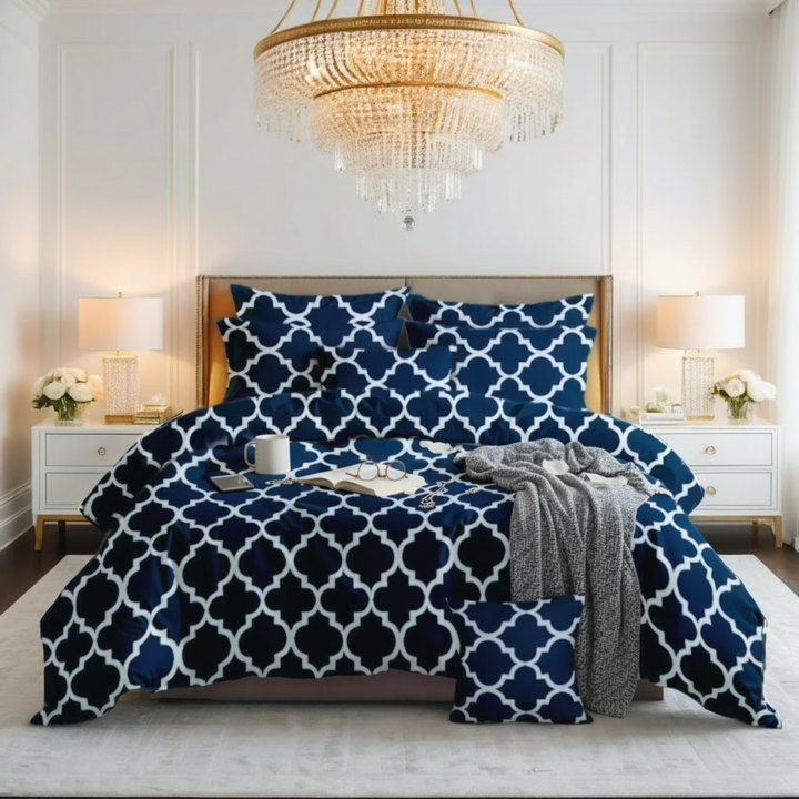 BLUE PENDORA DUVET COVERS  SET - 8 PCS (PREMIUM
