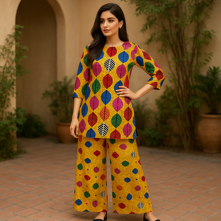 Marigold Printed Lawn Suit - 2PC
