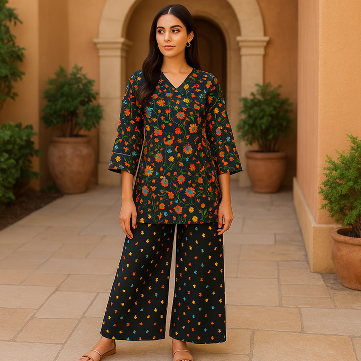 SANTHEM Printed Lawn Suit - 2PC