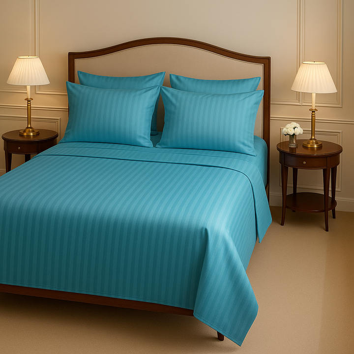 ZINC SATIN STRIPE BEDSHEET SET - 5 PCS