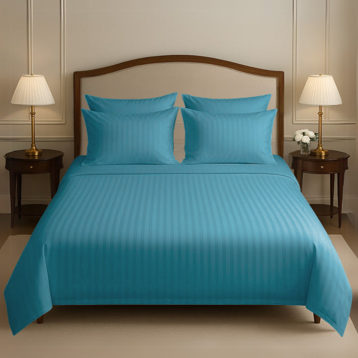 ZINC SATIN STRIPE BEDSHEET SET - 5 PCS