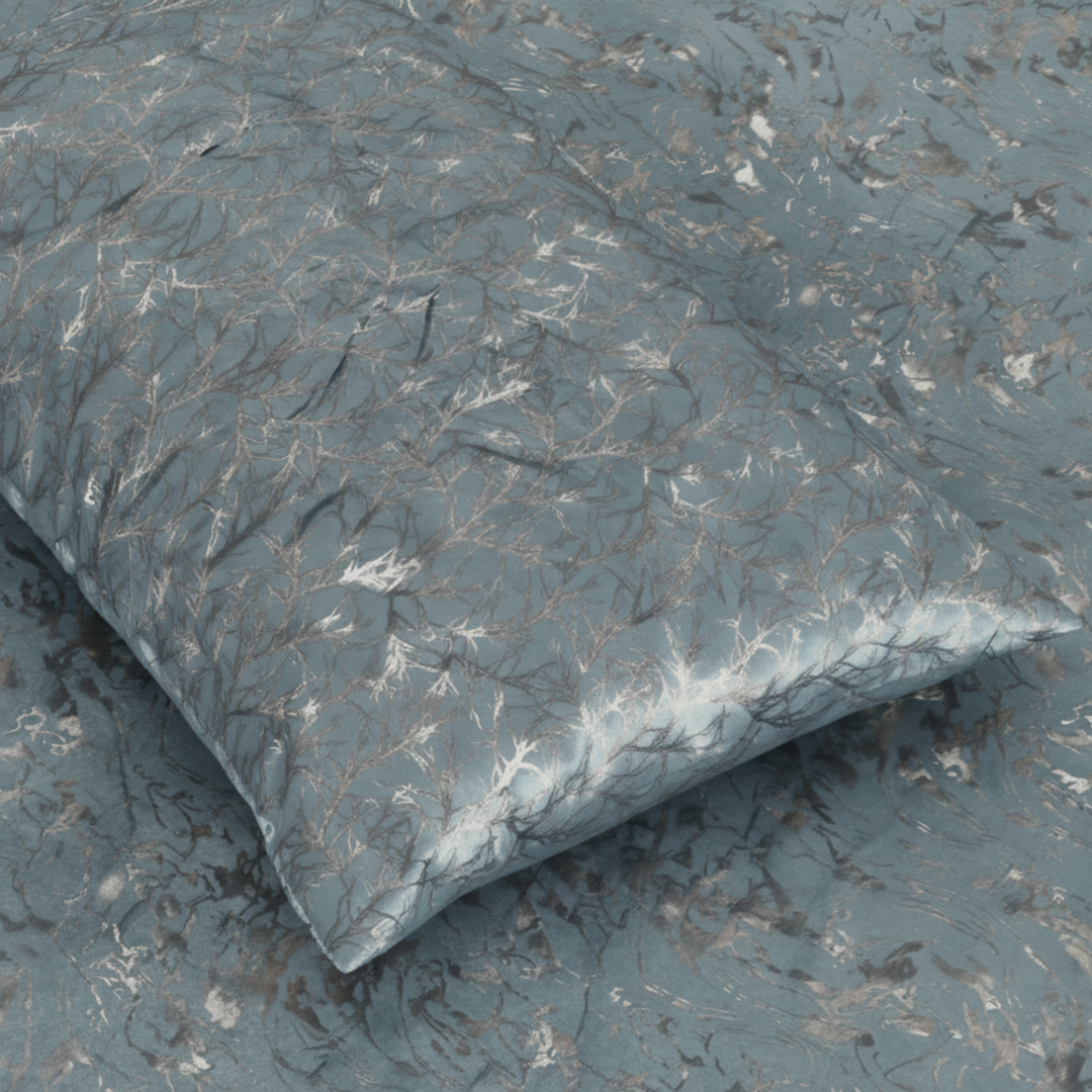 L.GREY VELVET DUVET COVERS SET 8 PCS