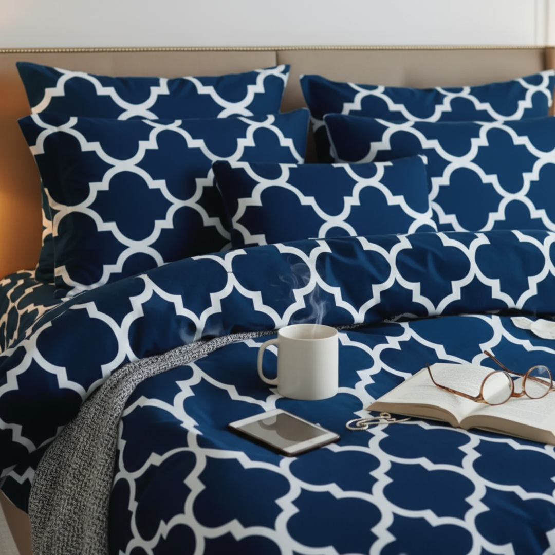 BLUE PENDORA DUVET COVERS  SET - 8 PCS (PREMIUM