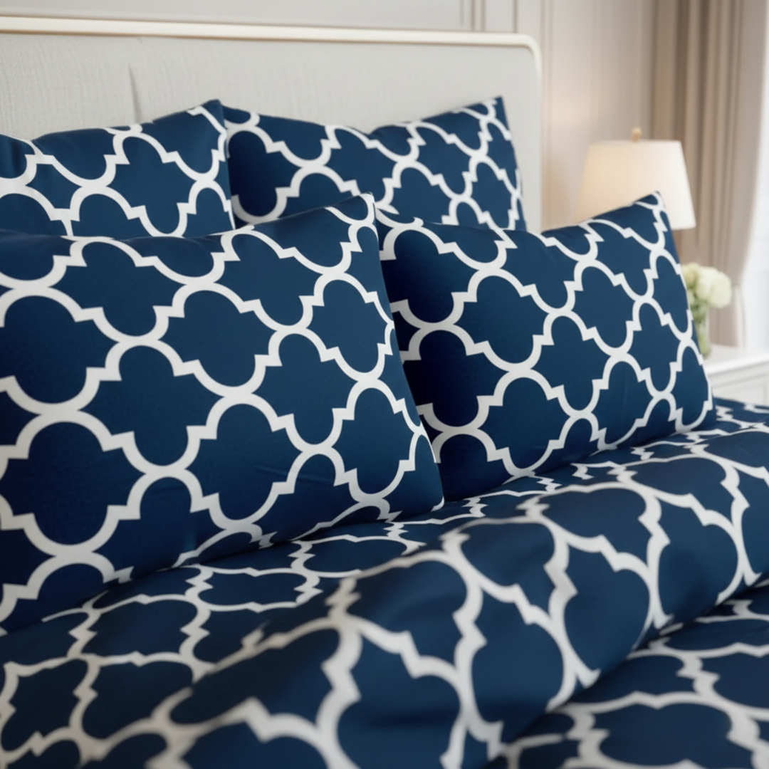 Blue Pendora Winter Comforter Set- 7 Pcs