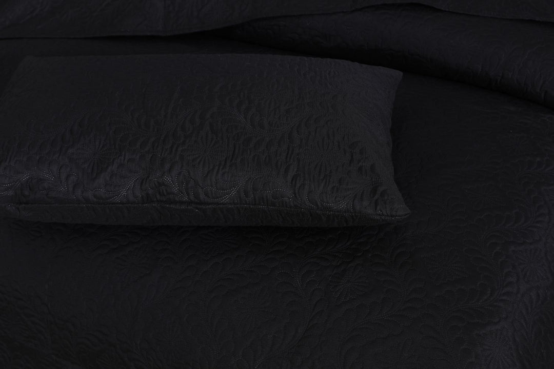 BLACK BEDSPREAD SET - 3 PCS (PREMIUM)