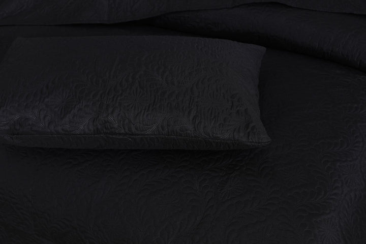 BLACK BEDSPREAD SET - 3 PCS (PREMIUM)