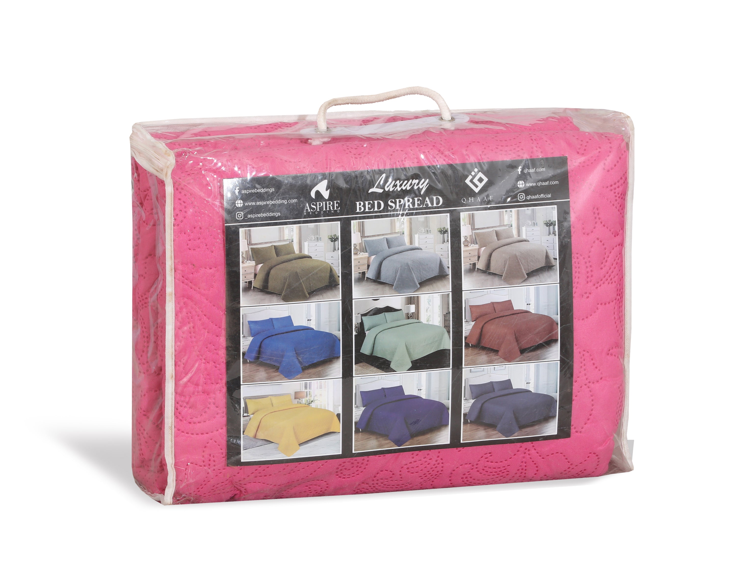 D.PINK BEDSPREAD SET - 3 PCS (PREMIUM)