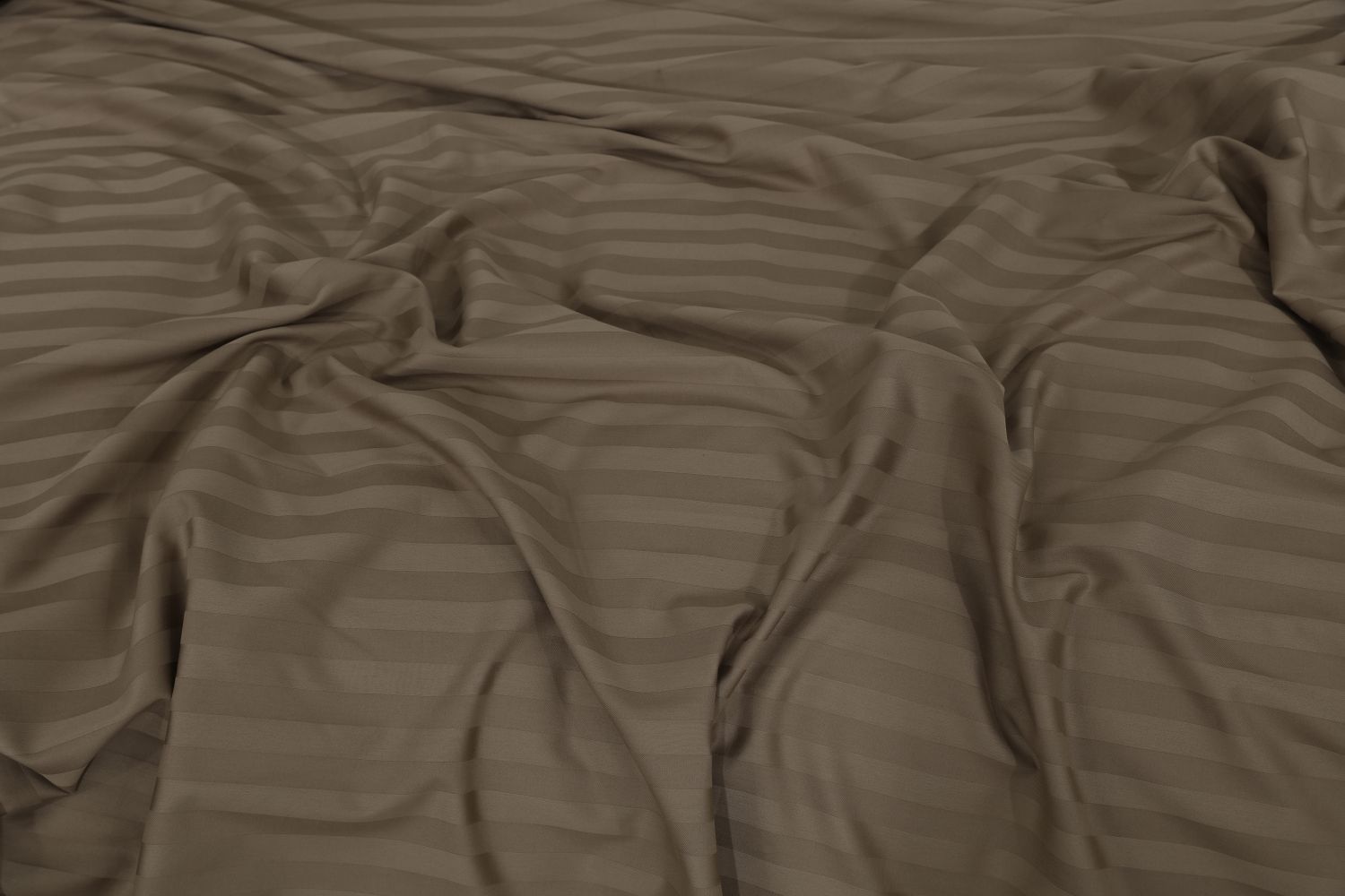 SMALL STRIPES D.BROWN BEDSHEET SET - 6 PCS (SATIN)