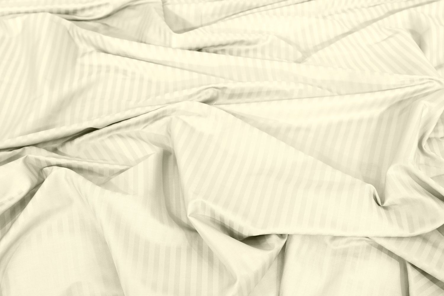 SMALL STRIPES OFFWHITE BEDSHEET SET - 6 PCS (SATIN)