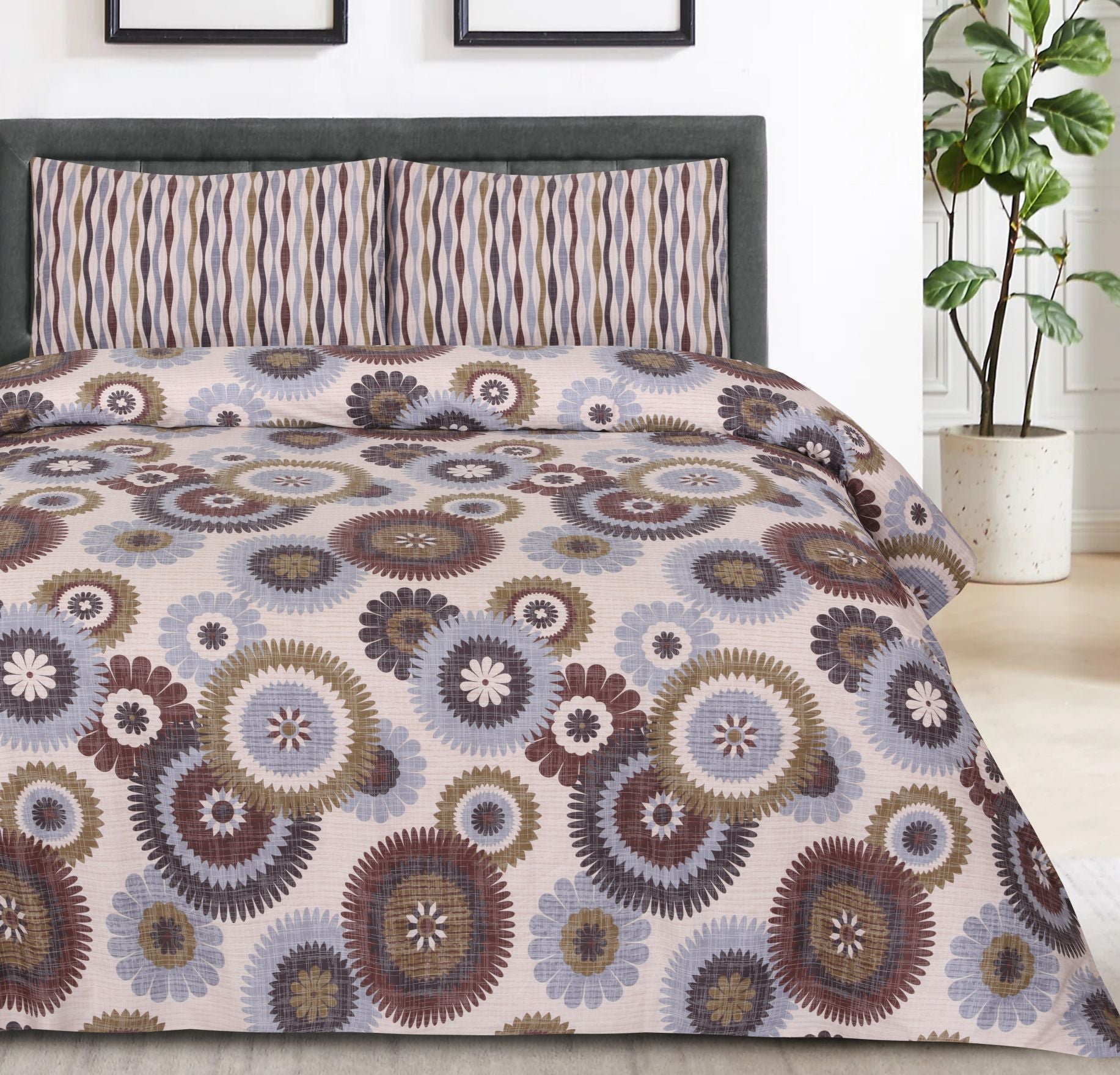 WHIT  BEDSHEET SET - 3 PCS (PREMIUM)