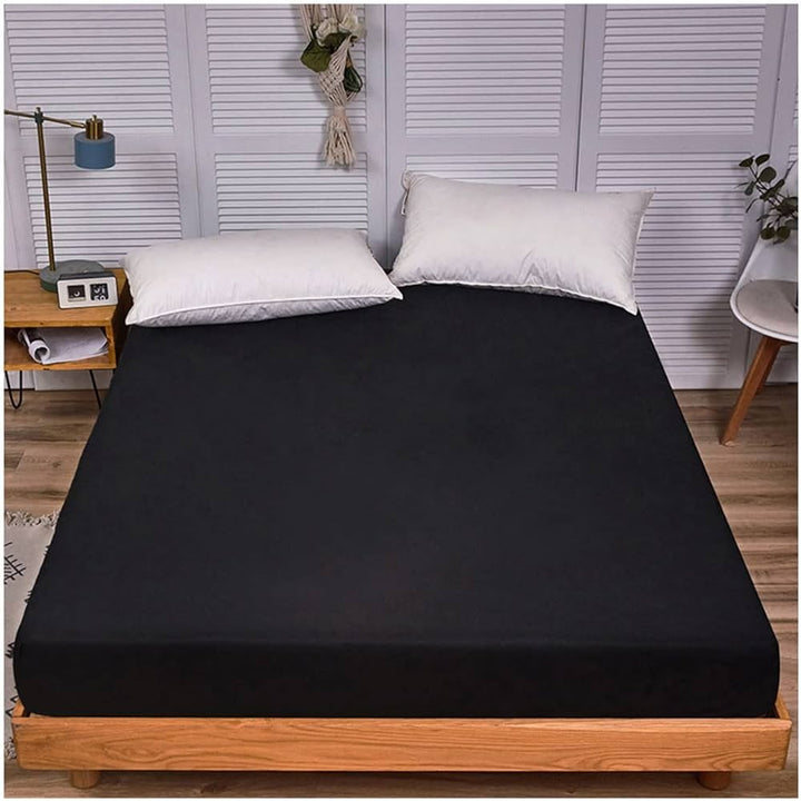 FITTED WATERPROOF MATTRESS PROTECTOR - BLACK
