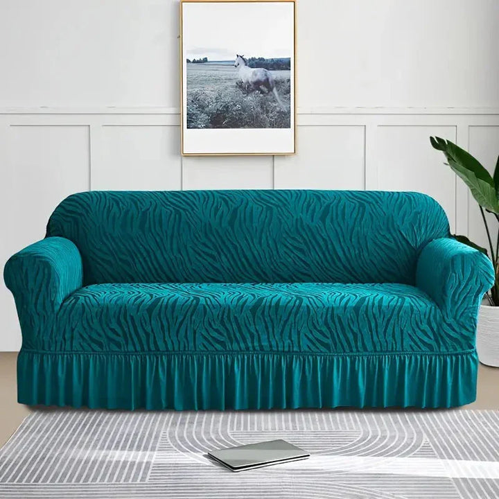 Zebra Velvet Zinc Sofa Cover