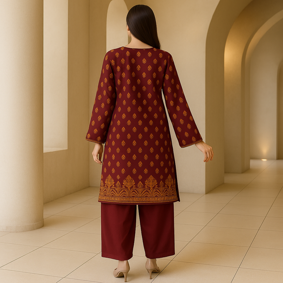 FROCK Printed imported lawn Suit -   unstitched 2PC