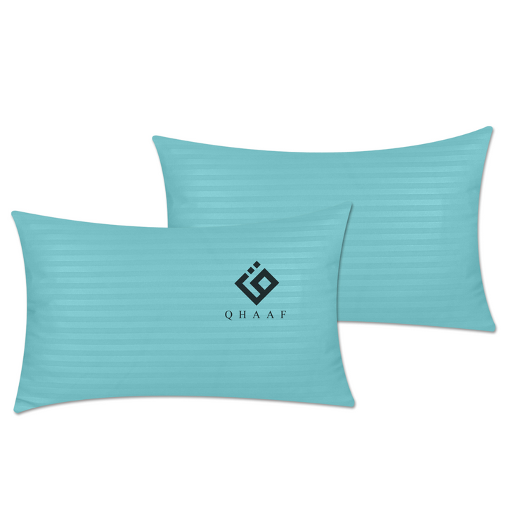 MINT SATIN STRIPE PILLOW COVERS