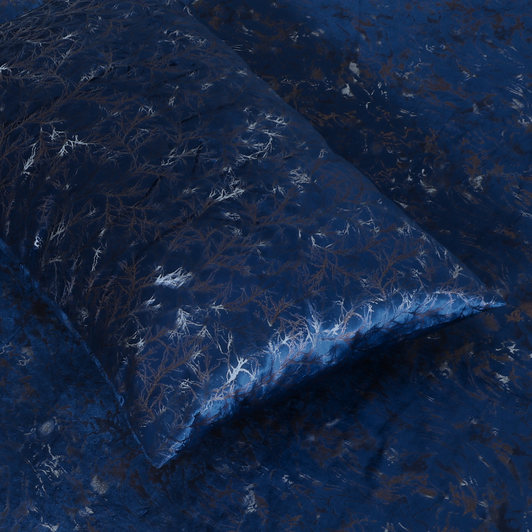 BLUE  VELVET DUVET COVERS SET 8 PCS