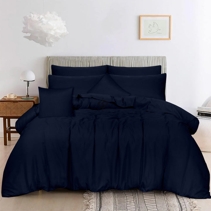NAVY LUXURY DUVET COVERS SET- 8 PCS