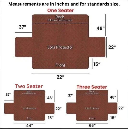 BLACK WATERPROOF QUILTED SOFA COVER