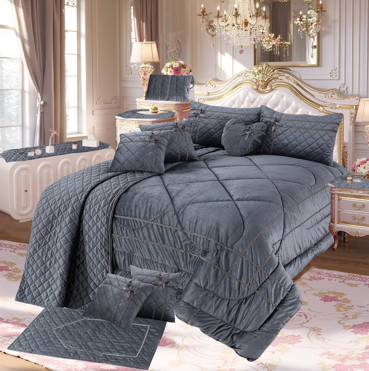 SAVIRA COMFORTER SET - 14 PCS