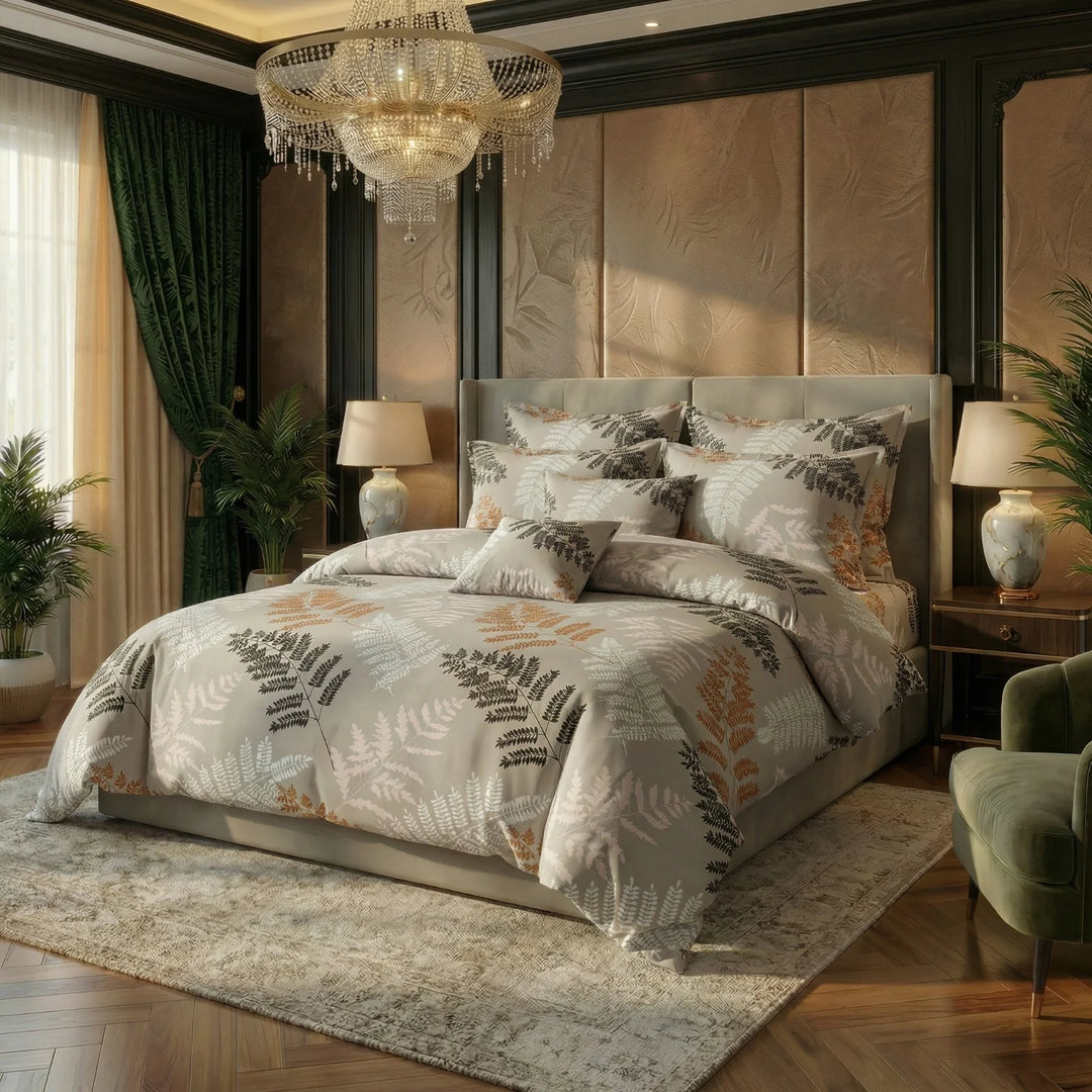 FERN LEAF DUVET SET COVERS - 8 PCS (PREMIUM)