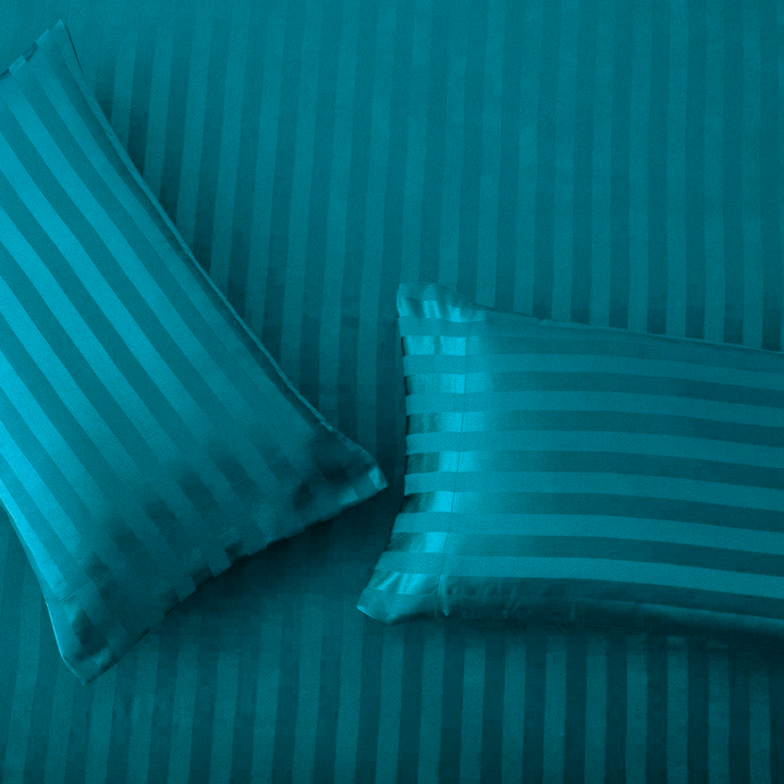 ZINC stripe satin fitted sheet - (premium)