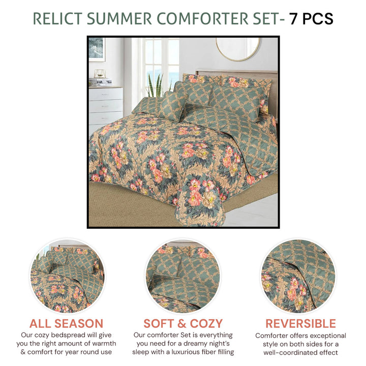 relict summer comforter set- 7 pcs