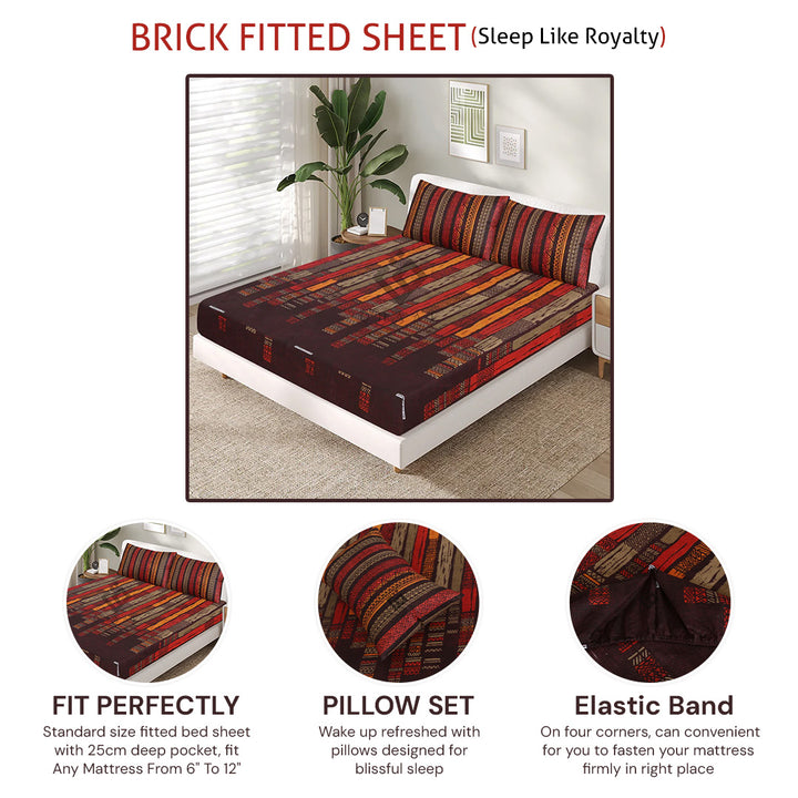 brick fitted sheet - (premium)