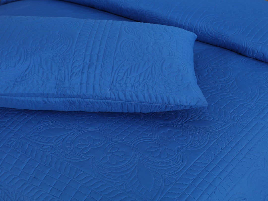 royal blue bedspread set - 3 pcs (premium)